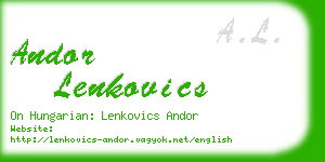 andor lenkovics business card